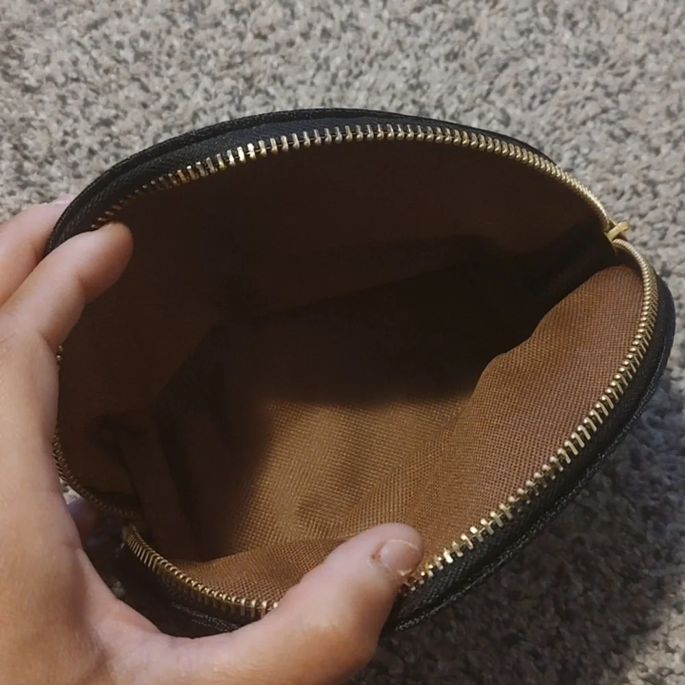 CHANEL Black Textured Pouch with Subtle Logo